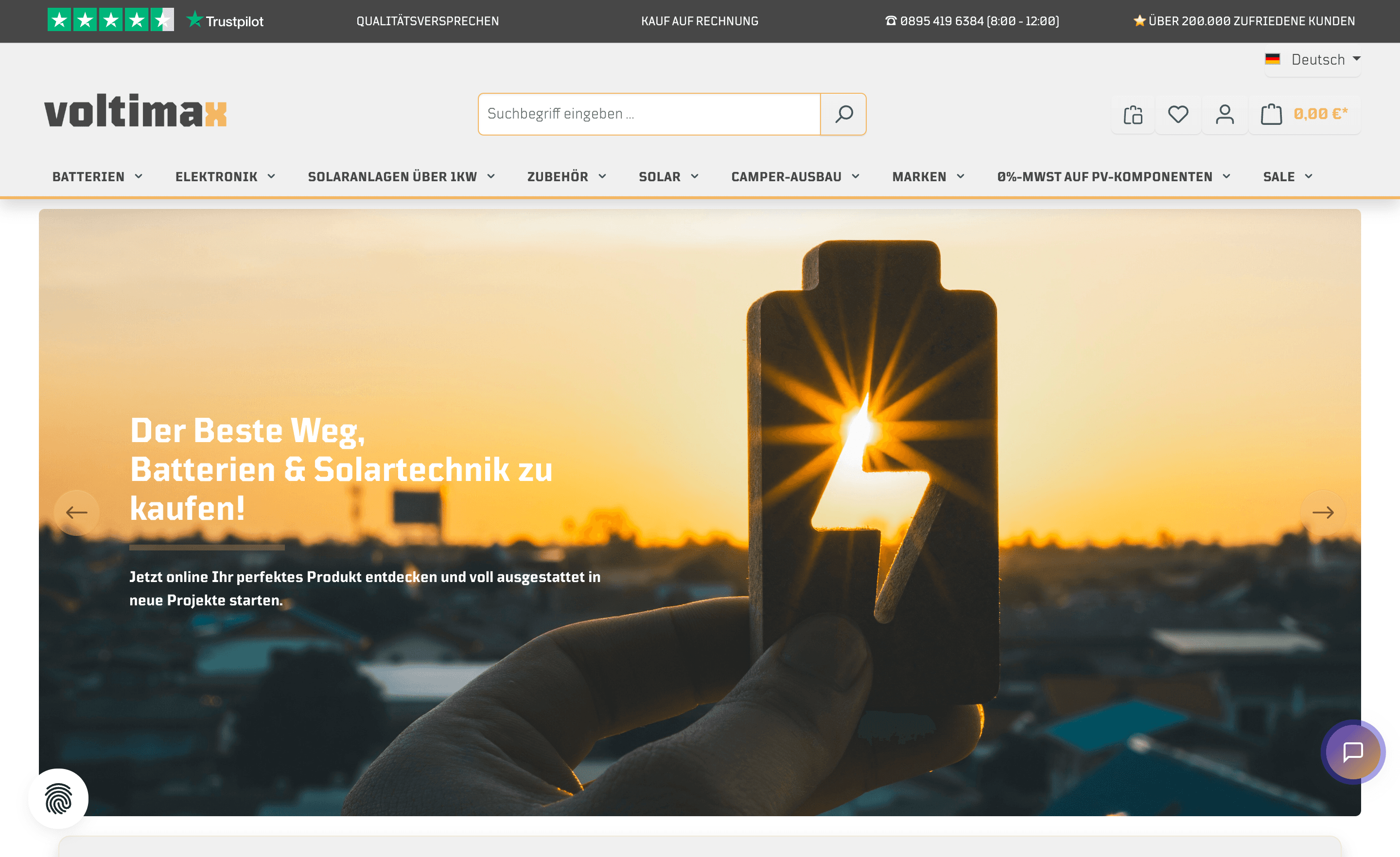 Voltimax homepage screenshot